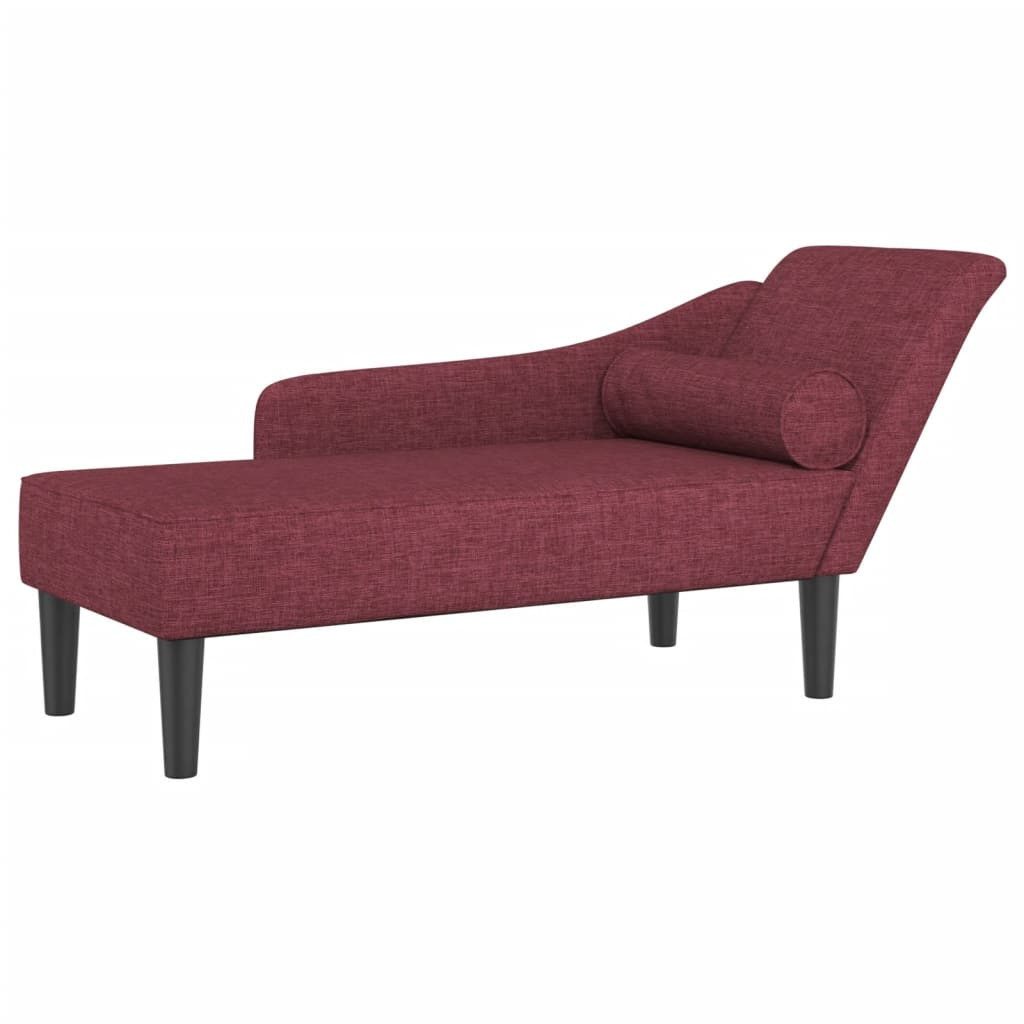 vidaXL Chaiselongue Chaiselongue mit Kissen Weinrot Stoff, 1 Teile