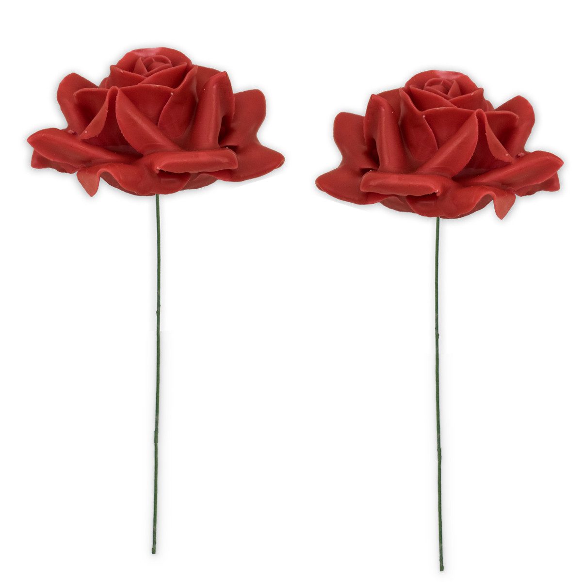 Kunstblume Wachsrosen mit Stiel als Kunstrosen Rosen-Blüten in rot Rosen, m günstig online kaufen