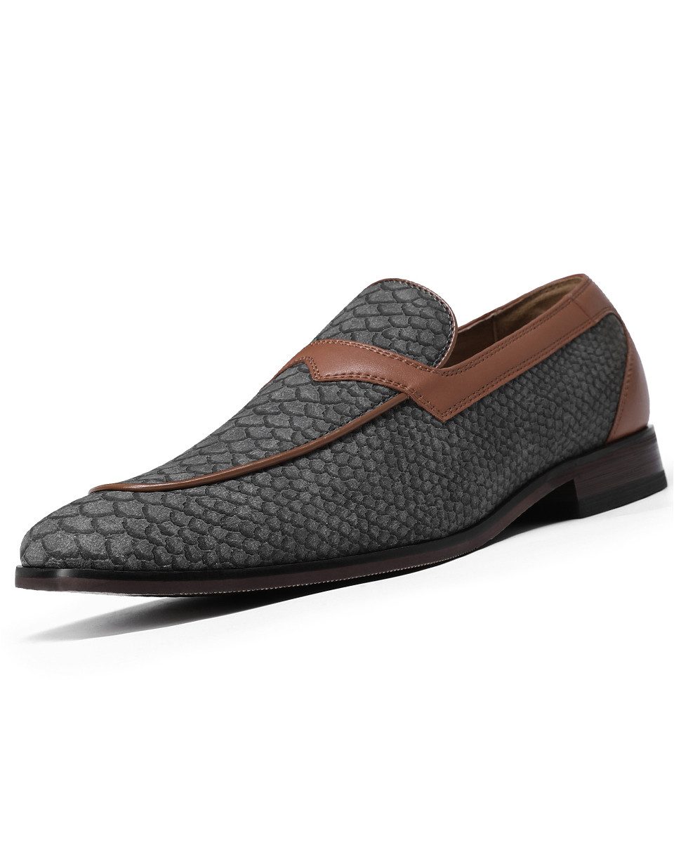 Allthemen Slip-On Sneaker Herren Loafer mit Schuppenprägung Eleganter Business-Casual Slipper