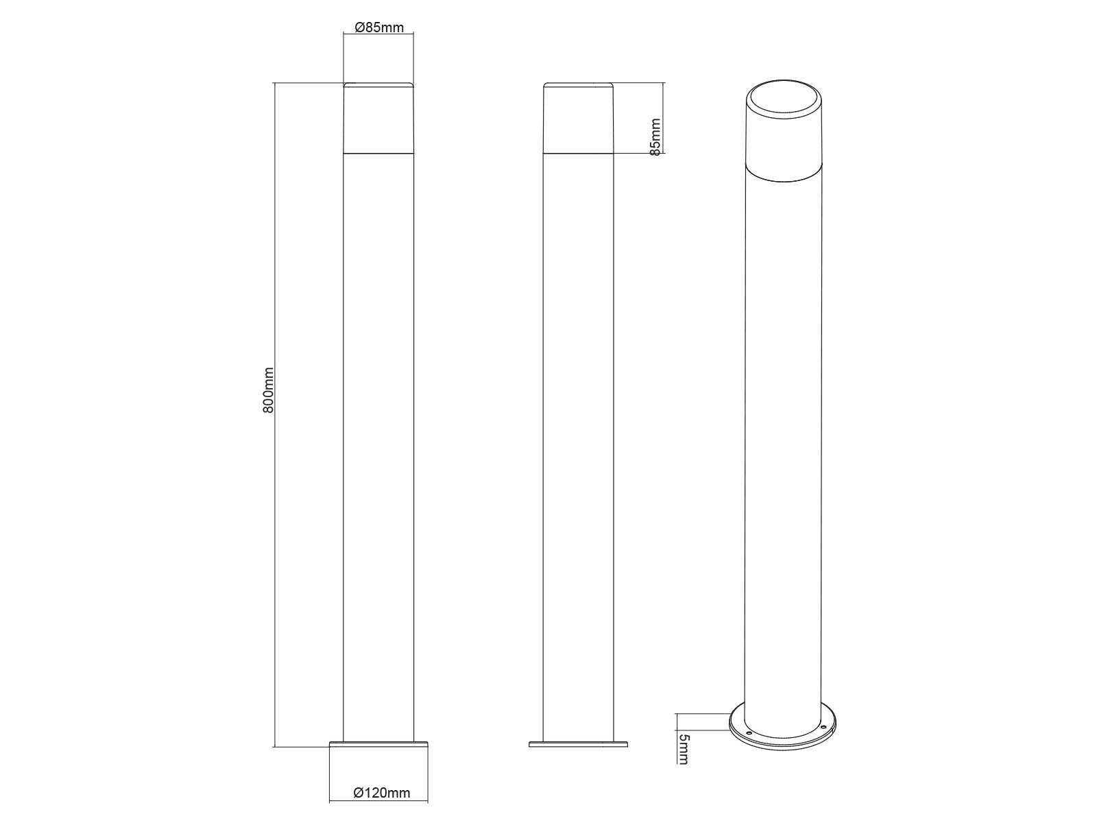 TRIO Leuchten LED Pollerleuchte, LED wechselbar, Warmweiß, Wegeleuchte Anthrazit, 80cm, Garten-weg beleuchten, Terrassenleuchten