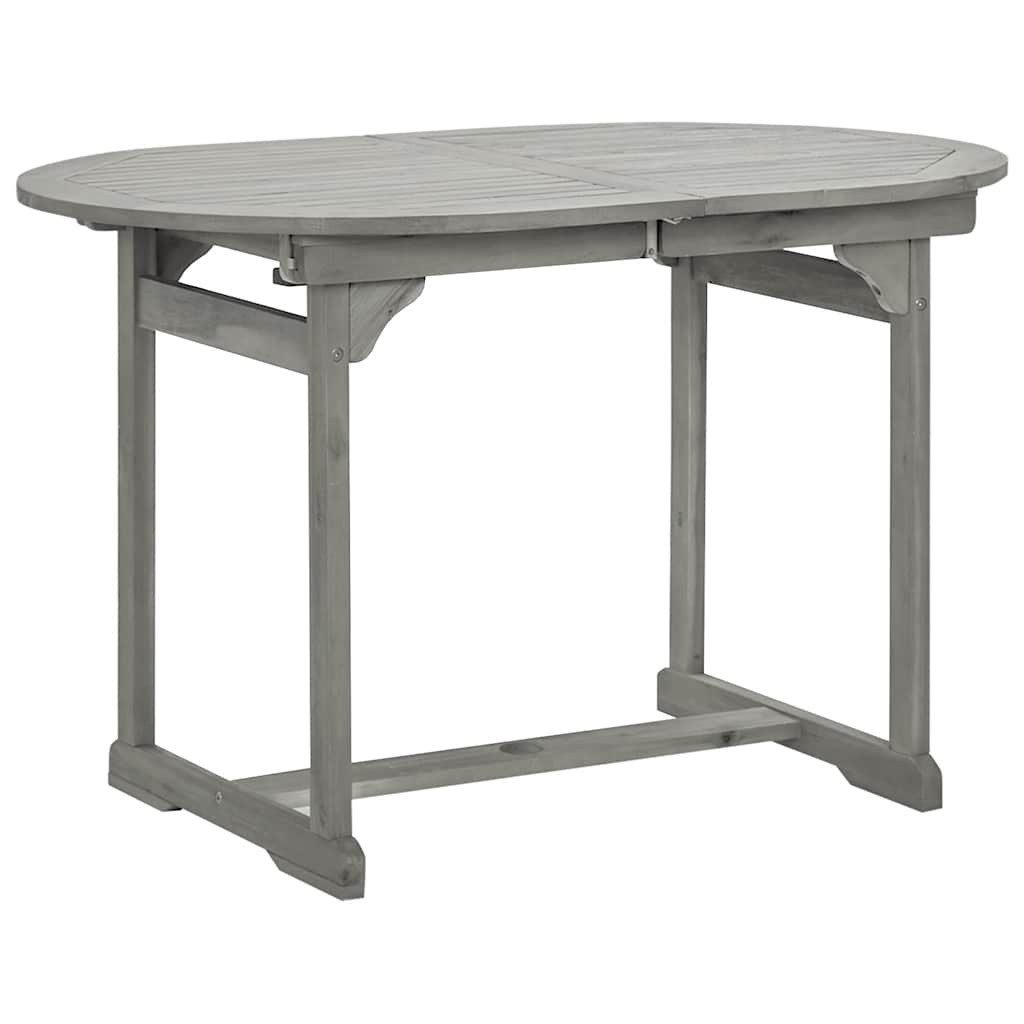 furnicato Esstisch Garten-aus Echtholz (120-170) x 80 x 75 cm in Grau (1-St), Witterungsbeständiger Outdoor-Tisch, erweiterbar mit integriertem Loch