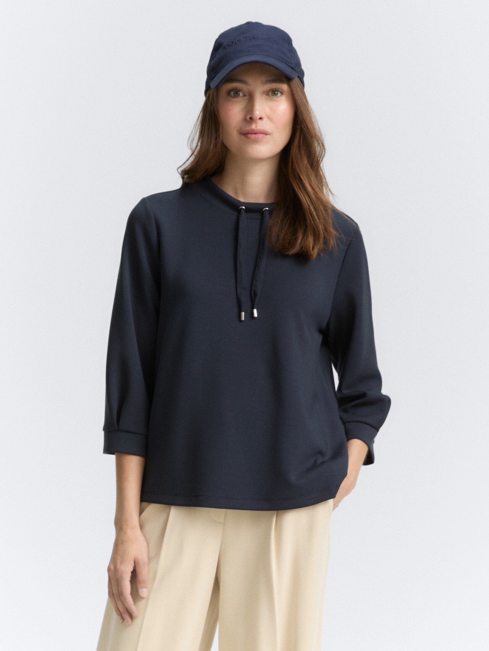 TOM TAILOR 3/4-Arm-Shirt Scuba Langarmshirt mit günstig online kaufen