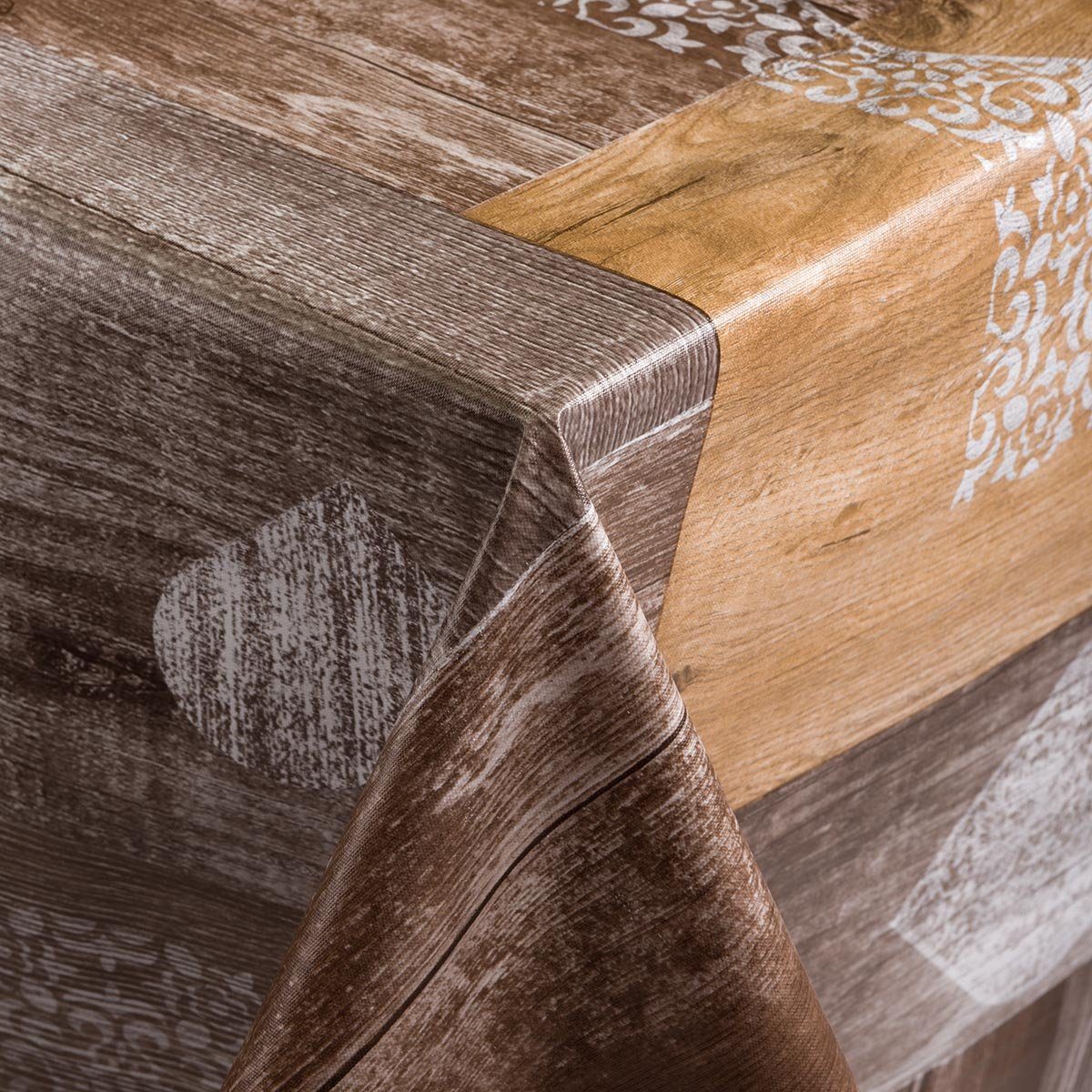 DéVa Tischdecke DéVa Wachstuchtischdecke "Herzen Holz" günstig online kaufen
