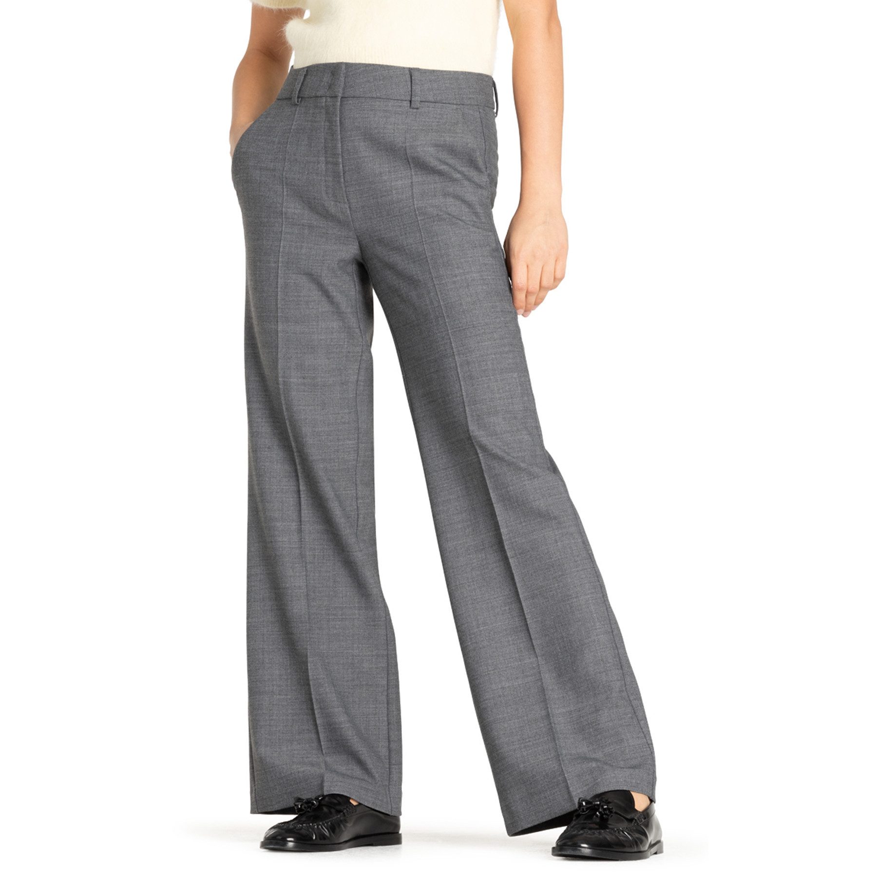 Cambio Stoffhose CAMBIO Hose AMELIE mit Wolle - Grau