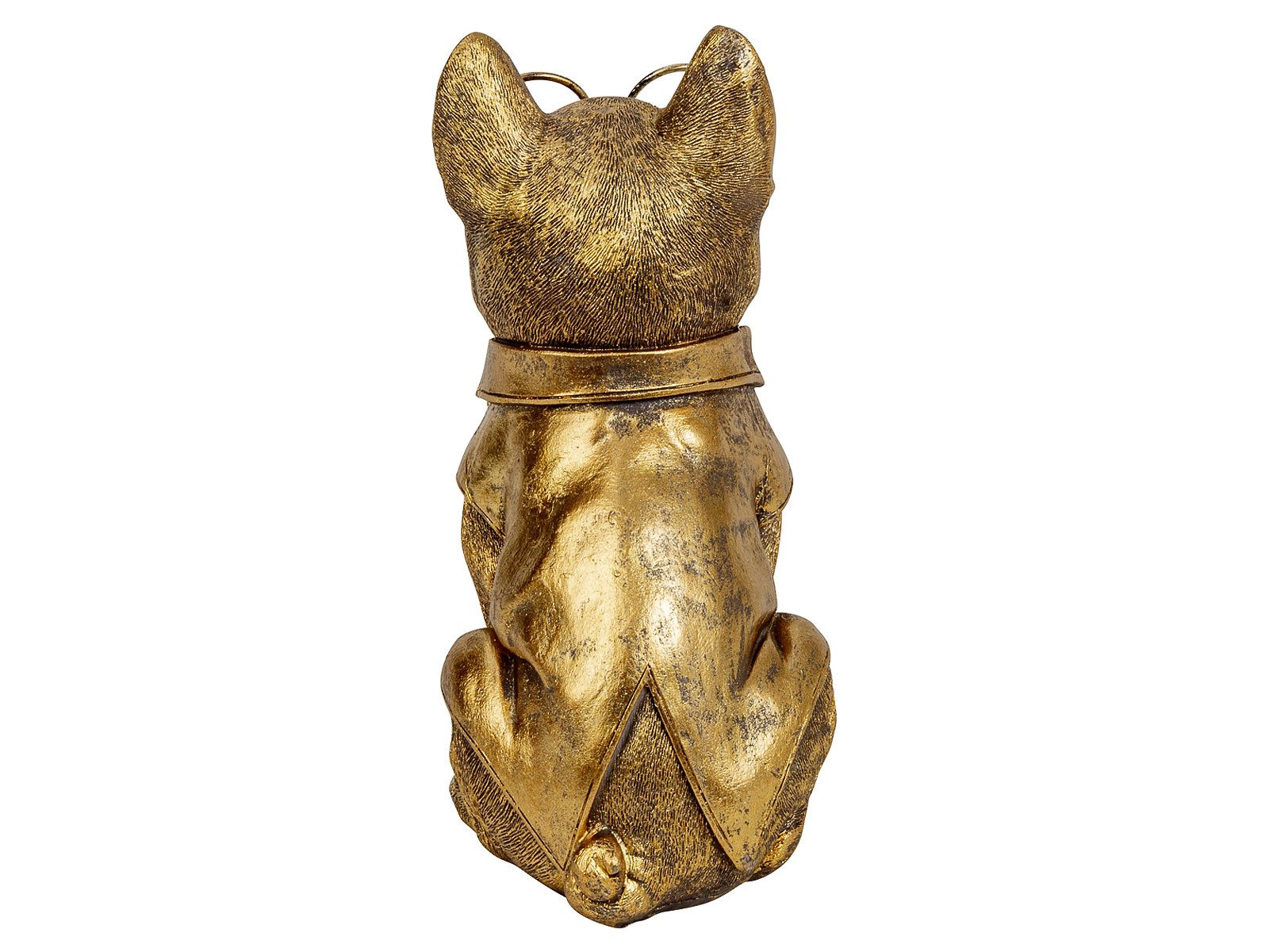 Mel-O-Design Dekofigur 1490 Lustiger Mops in gold mit großer Brille (Stück, 1 St., 1), Blickfang