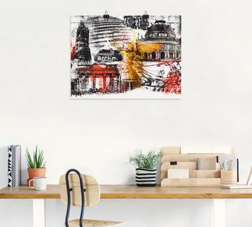 Artland Poster Berlin Skyline Abstrakte Collage, Architektonische Elemente (1 St), als Leinwandbild, Wandaufkleber oder Poster in versch. Größen