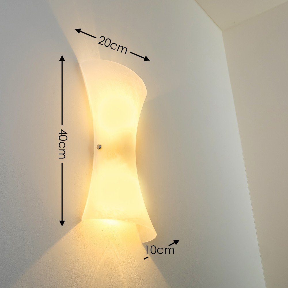 hofstein Wandleuchte »Aurighi« Wandlampe aus Metall/Glas in Weiß, ohne Leuchtmittel, moderne mit Up & Down-Effekt, 2xE14, Innen mit Lichteffekt
