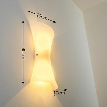 hofstein Wandleuchte »Aurighi« Wandlampe aus Metall/Glas in Weiß, ohne Leuchtmittel, moderne mit Up & Down-Effekt, 2xE14, Innen mit Lichteffekt