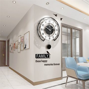 Dekorative Wanduhr Wohnzimmer-Pendeluhr, exquisite Familien-Wanduhr, geräuschlos