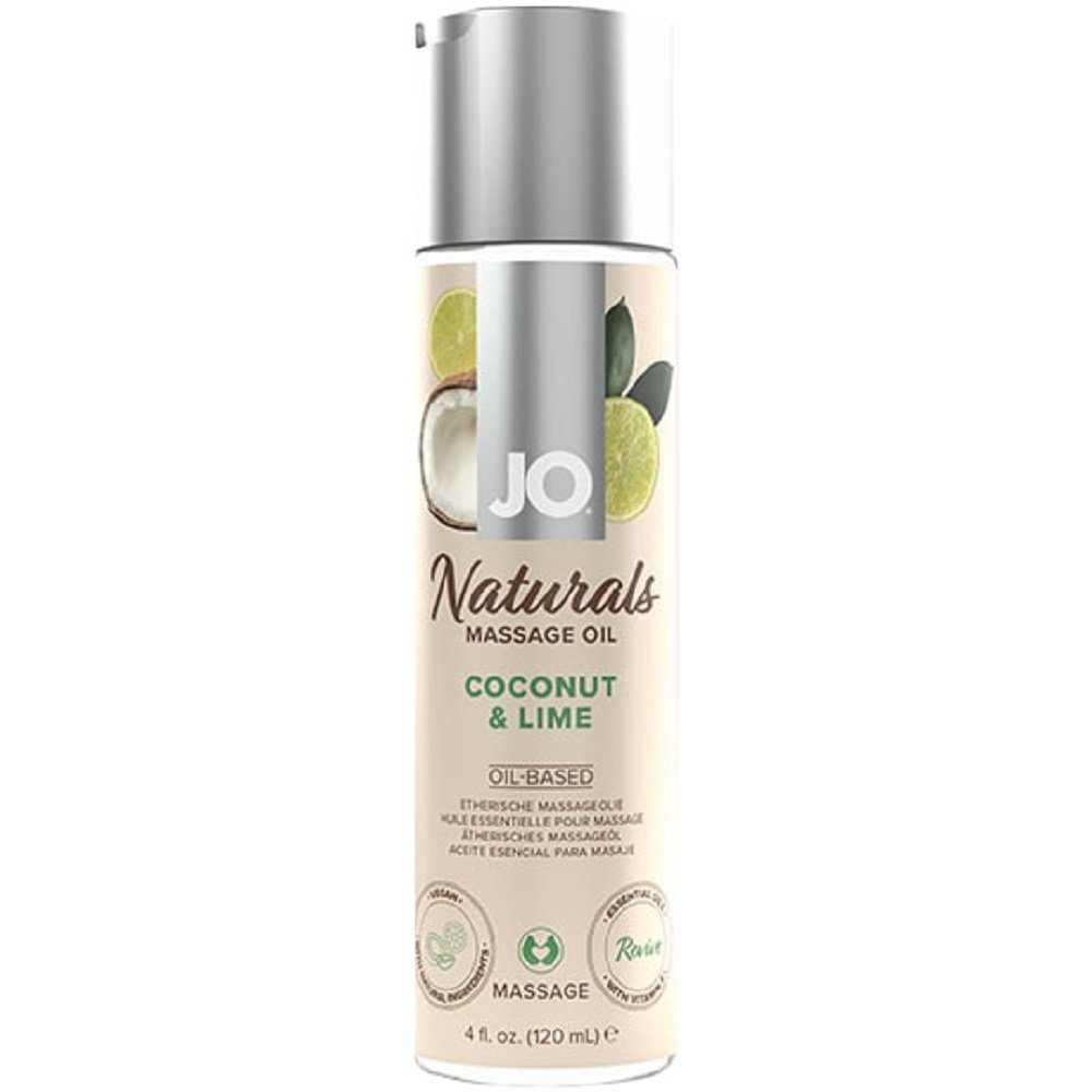 Coconut - natürliches Flasche Lime Massageöl veganes mit System mit 120ml, Aromatherapie-Effekt Oil und & Naturals Massageöl Jo Massage