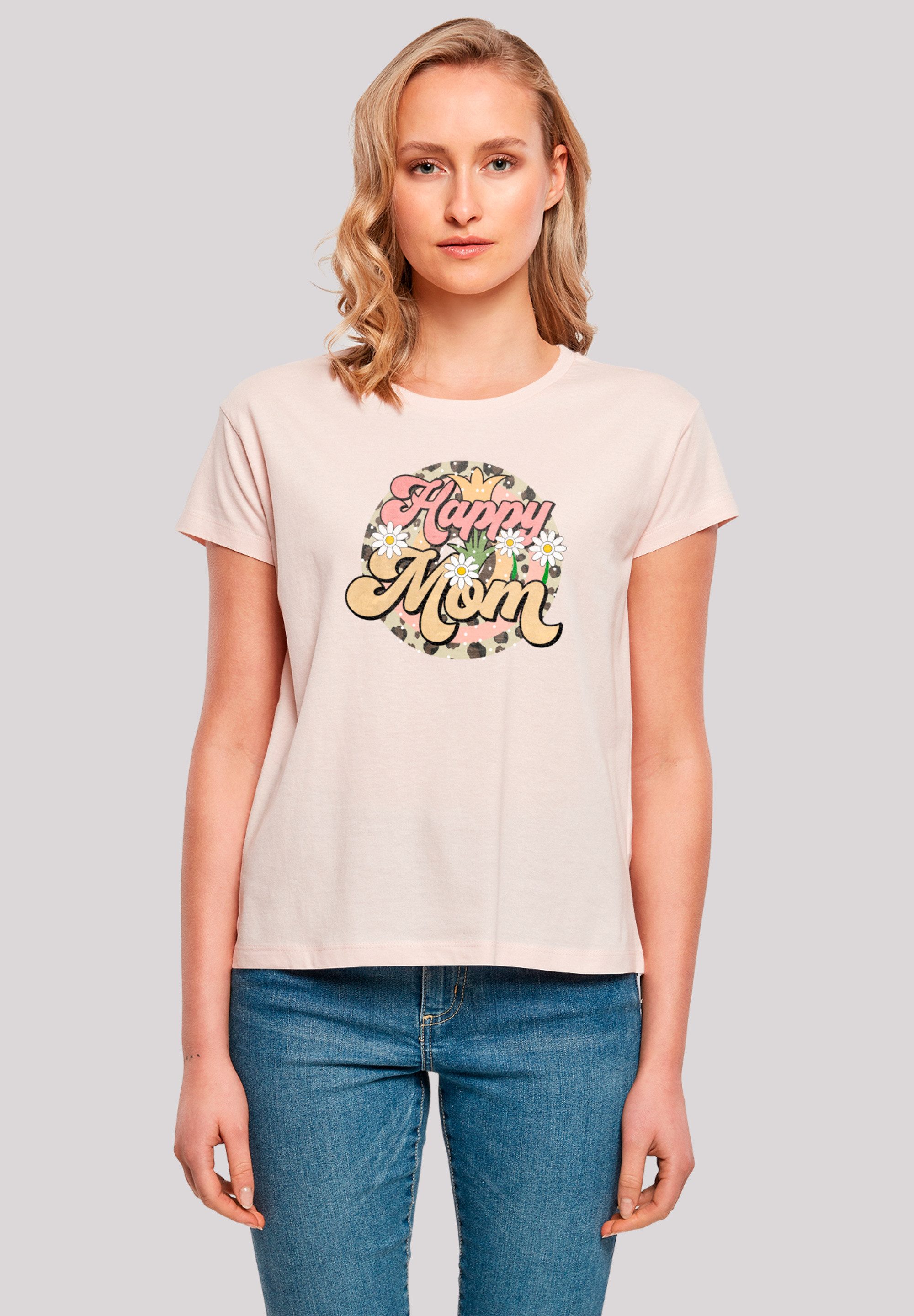 F4NT4STIC T-Shirt Mothers Day Floral Design Happy Mom Premium Qualität