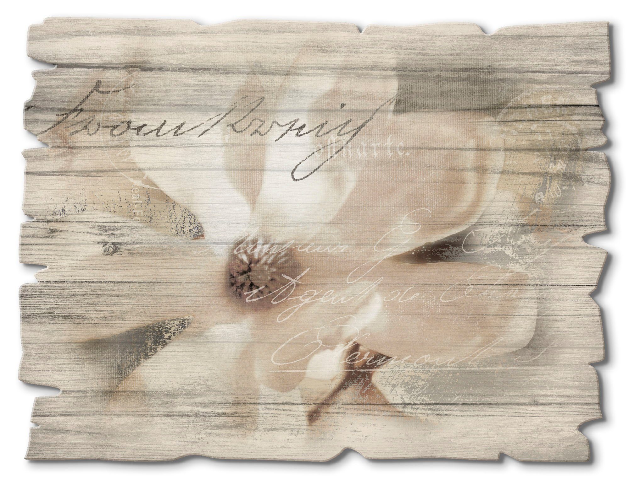 Artland Holzbild Magnolie_Detail, Blumen (1 St)