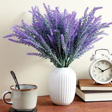 Kunstblume 12 Stk. Künstliche Lavendel Blumen, Outdoor Wetterfeste Kunstblumen, Lubgitsr