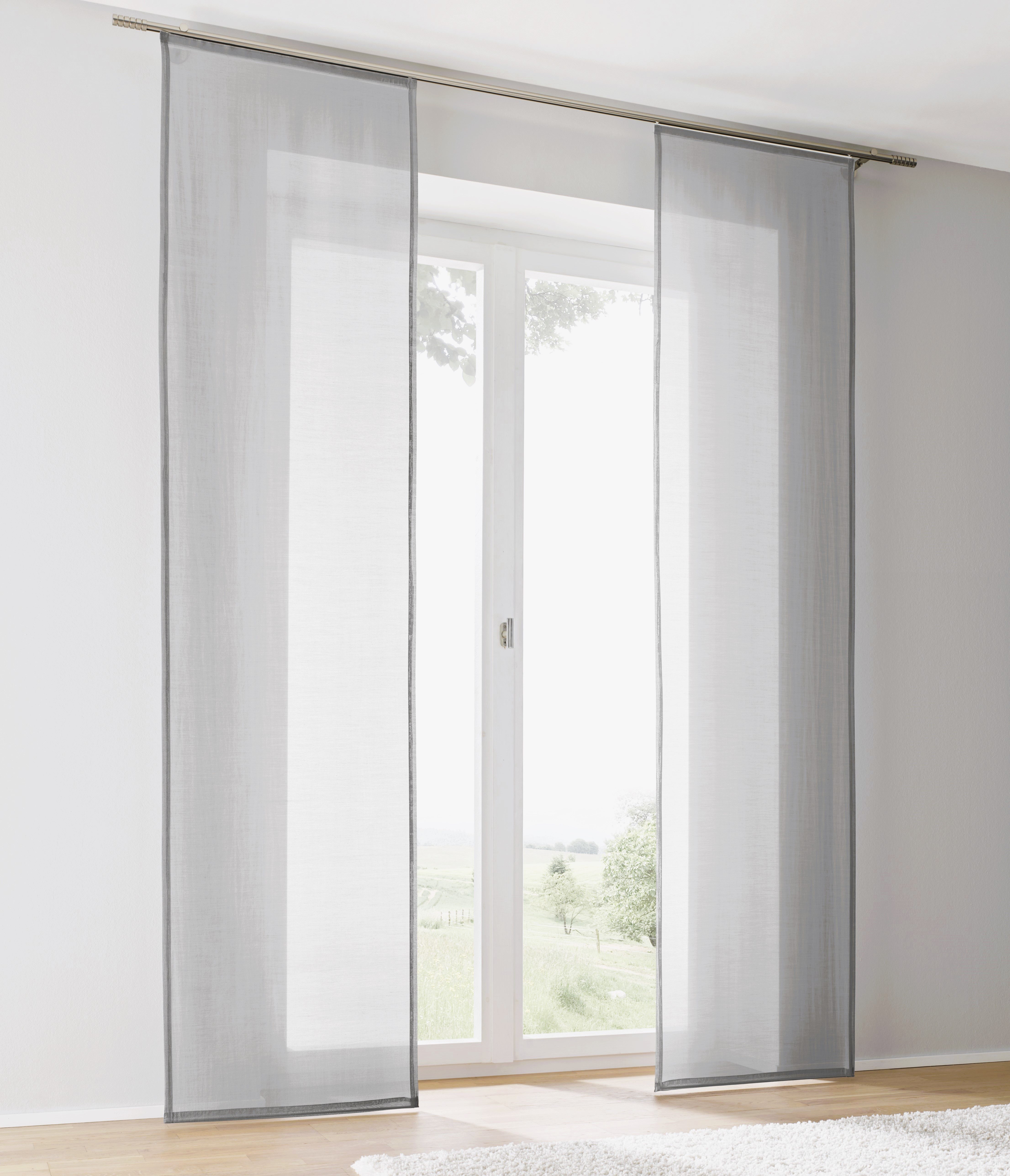 Kutti Schiebegardine Enya-Uni (1 St), Paneelwagen, halbtransparent, Ausbren günstig online kaufen