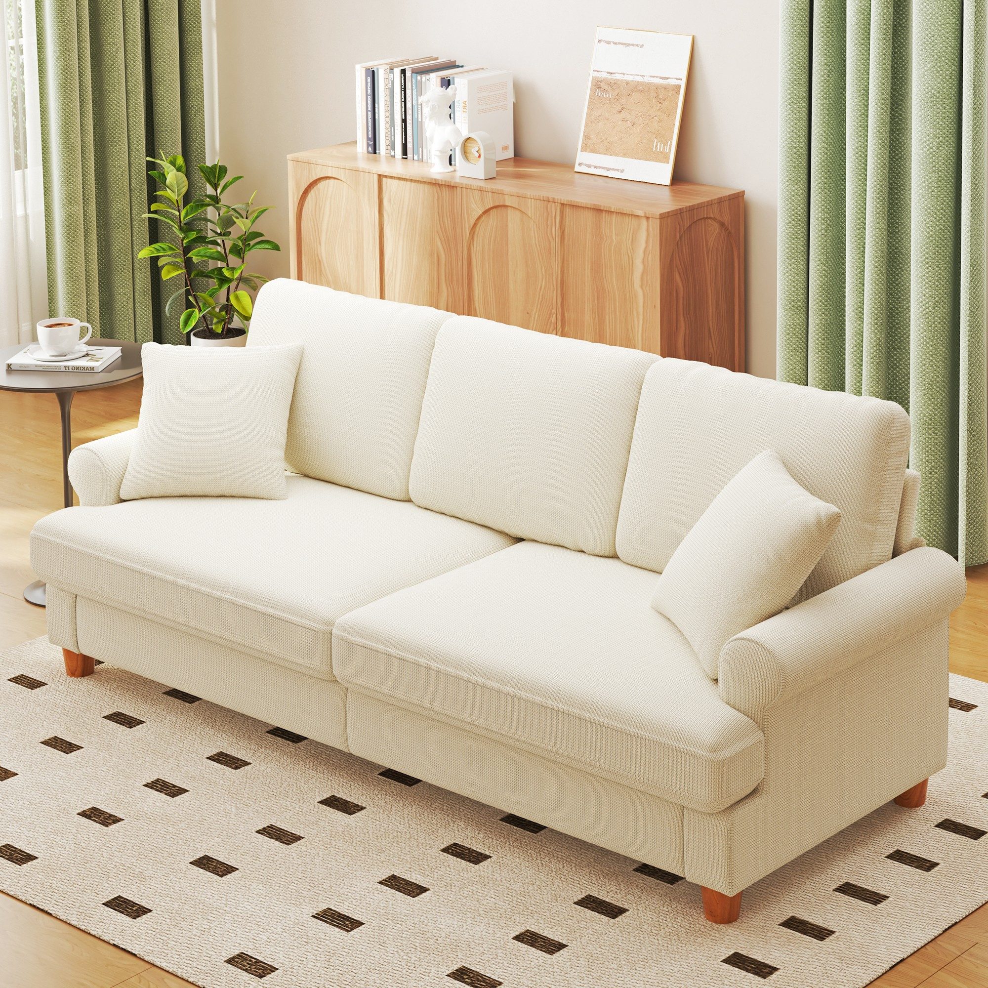 ToteBox Big-Sofa Dreisitzer Chenille Sofa 220cm Federkern + Massivholz+Atmu günstig online kaufen