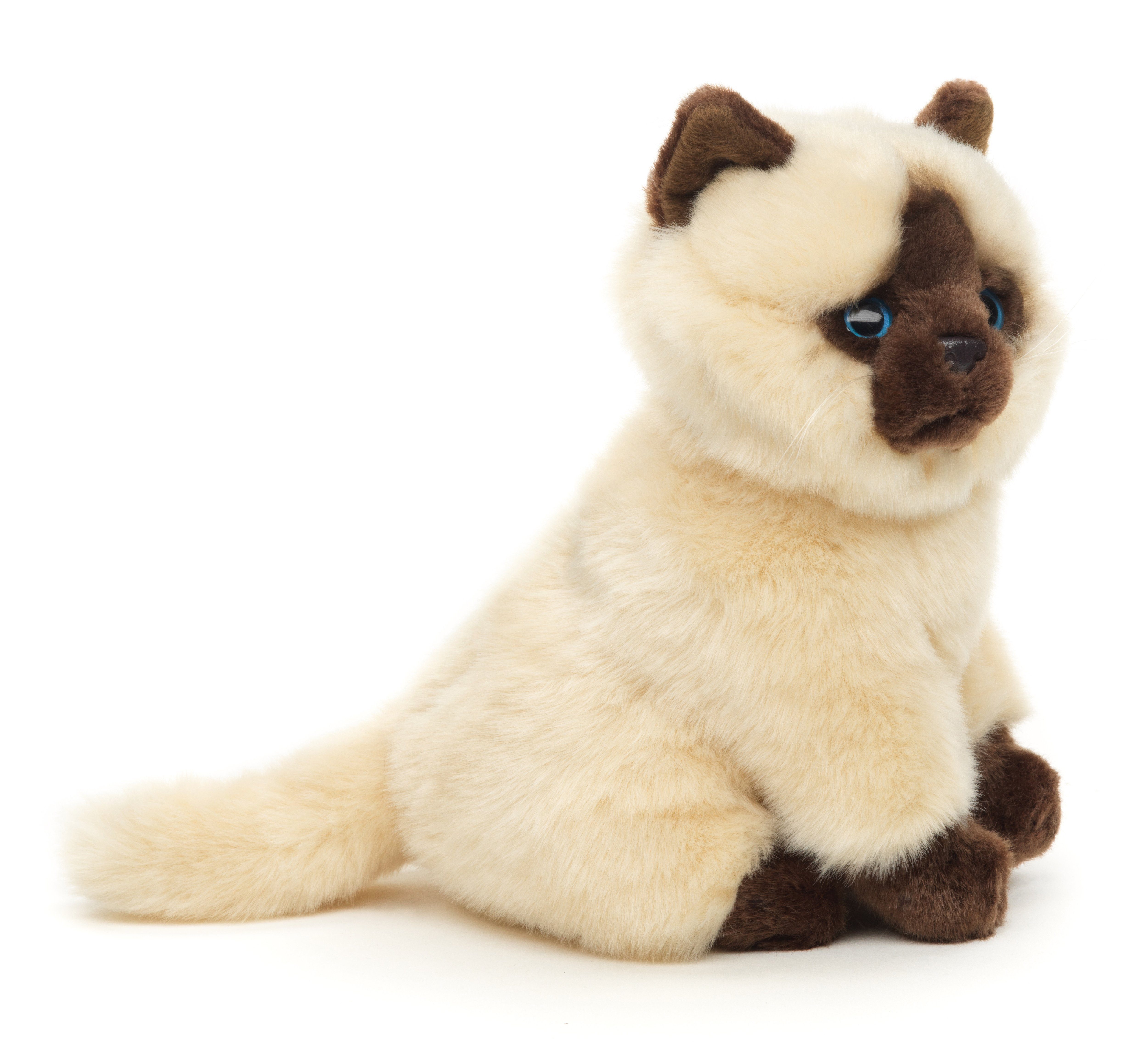 Uni-Toys Kuscheltier Katze, sitzend - versch. Fellfarben - Höhe 21 cm - Plüsch, Plüschtier, zu 100 % recyceltes Füllmaterial