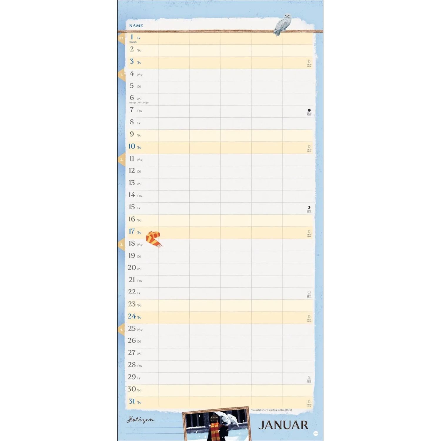 HEYE Wandkalender Harry Potter Familienplaner 2027