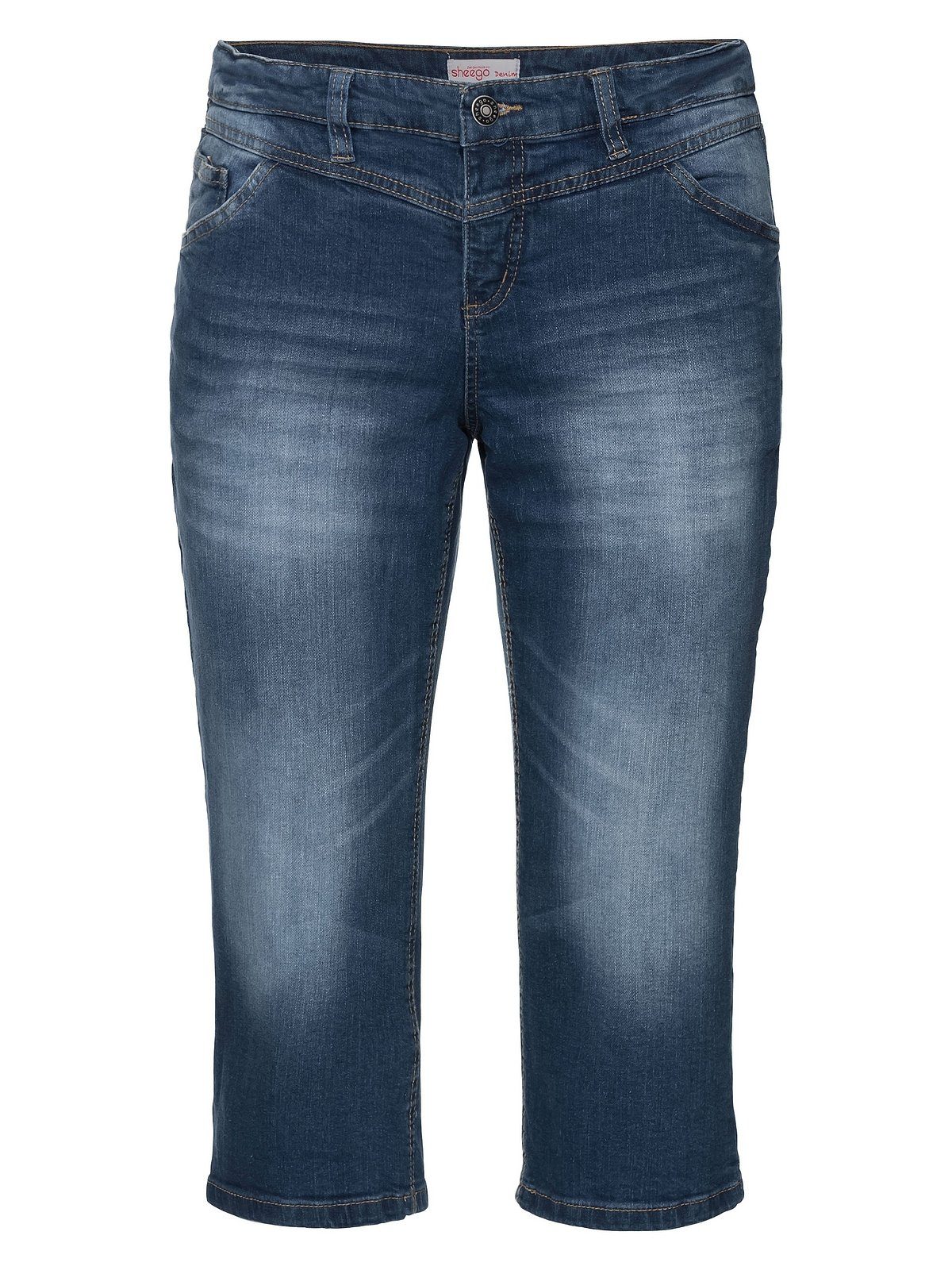 Sheego 3/4-Jeans Große Größen "Die Schmale" mit Used-Effekten