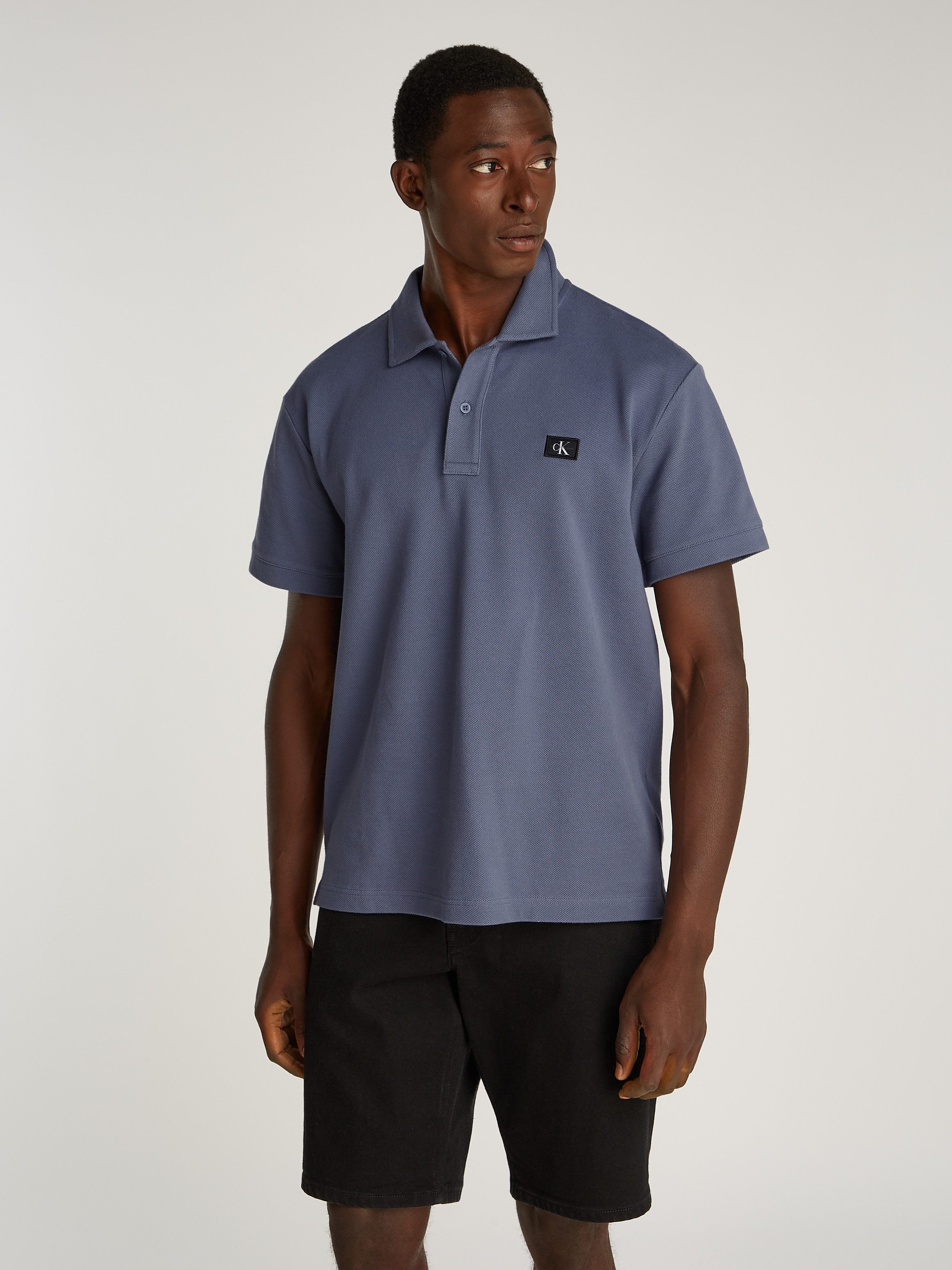 Calvin Klein Jeans Poloshirt WOVEN LABEL POLO Logodruck günstig online kaufen