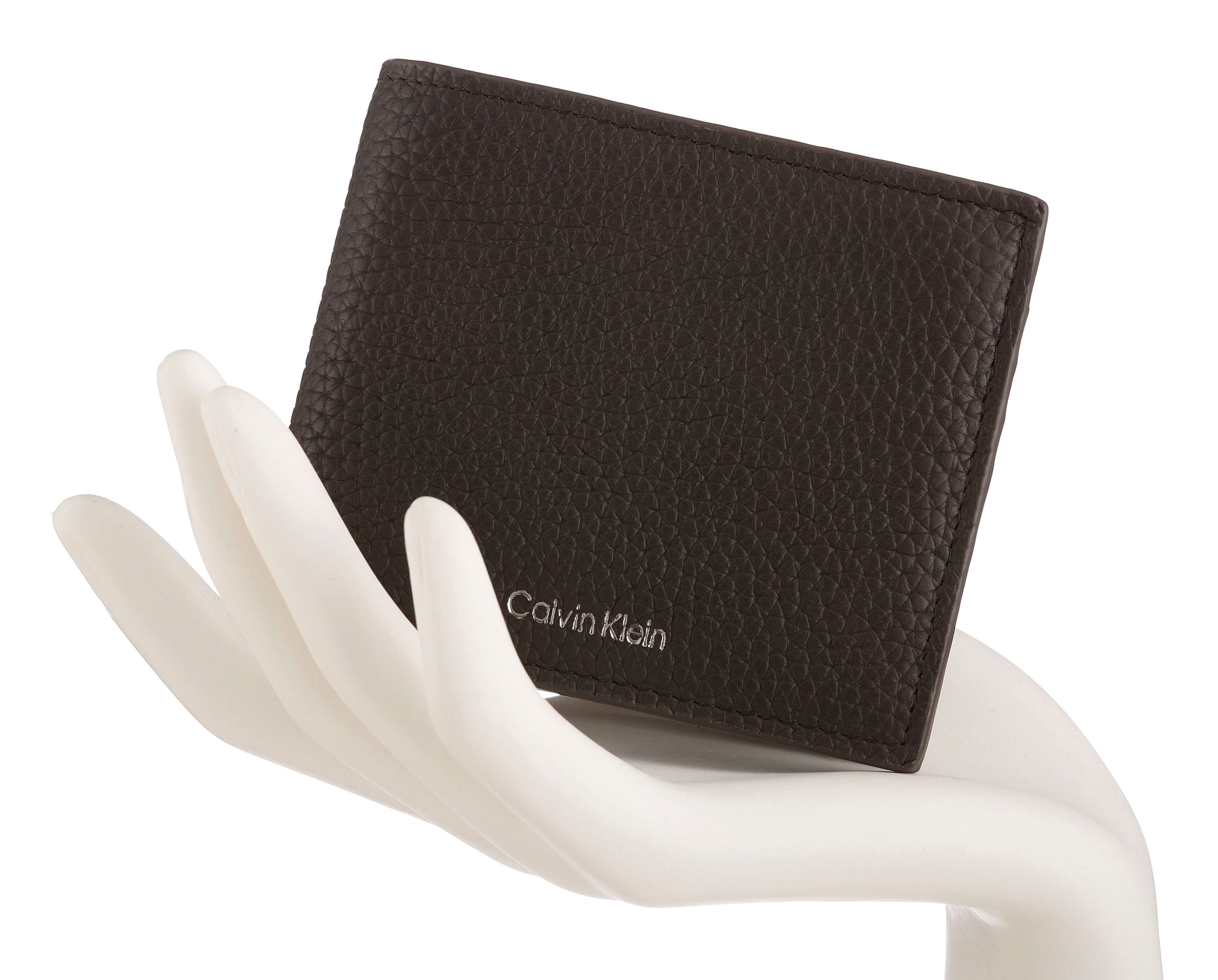 Calvin Klein Geldbörse FOIL EMBOSS EW BILLFOLD W COIN, Unisex Geldbeutel, Portemonnaie mit Logoschriftzug