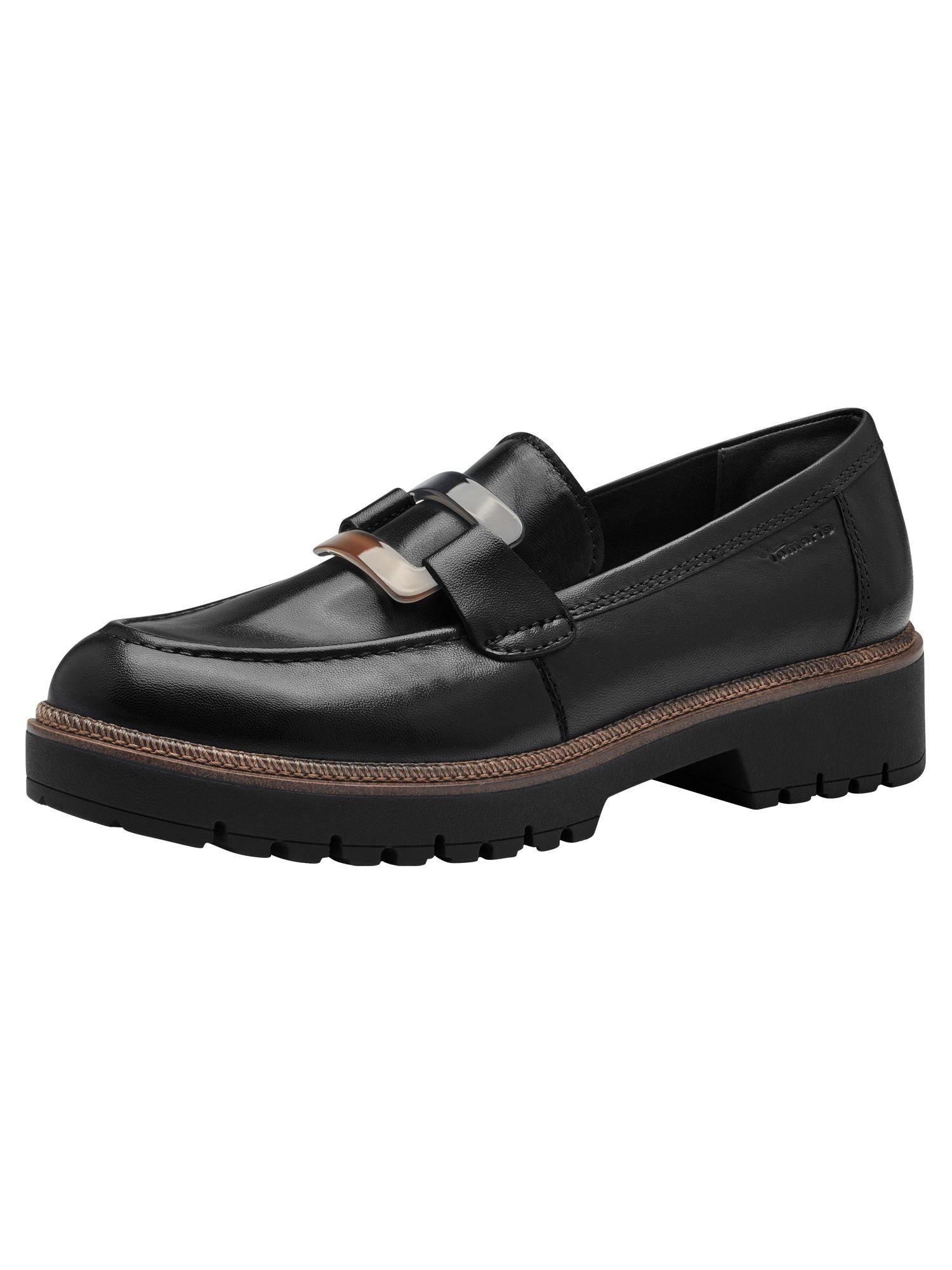 Tamaris Schuhe Tamaris Leder Slipper Schwarz Schwarze Tamaris