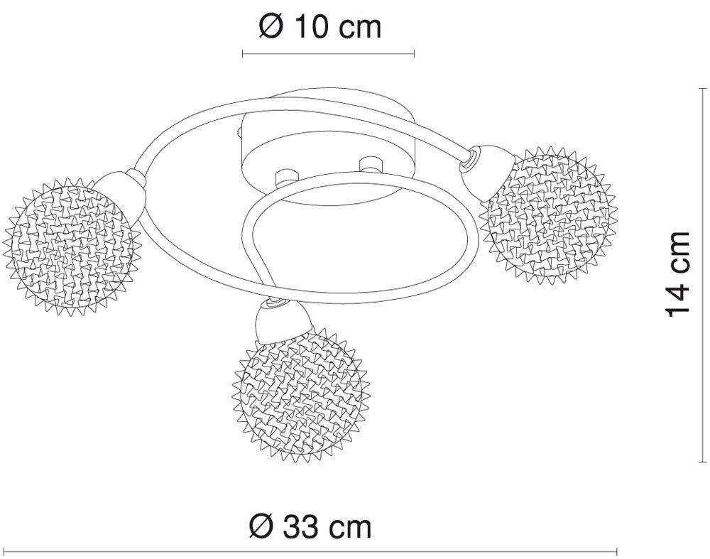 Leuchtmittel inklusive, G9 LED Set- Beleuchtung im Decken etc-shop Rondell Lampe Warmweiß, Kugel Deckenleuchte, Leuchte