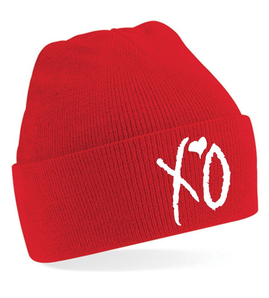 XO Unisex Erwachsenen Weeknd and Mütze Brownie Blondie & Beanie Rot Hugs Kisses