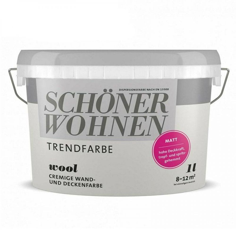 SCHÖNER WOHNEN FARBE Wandfarbe SW Trend Wandfarbe matt 1,0L Wool 9517