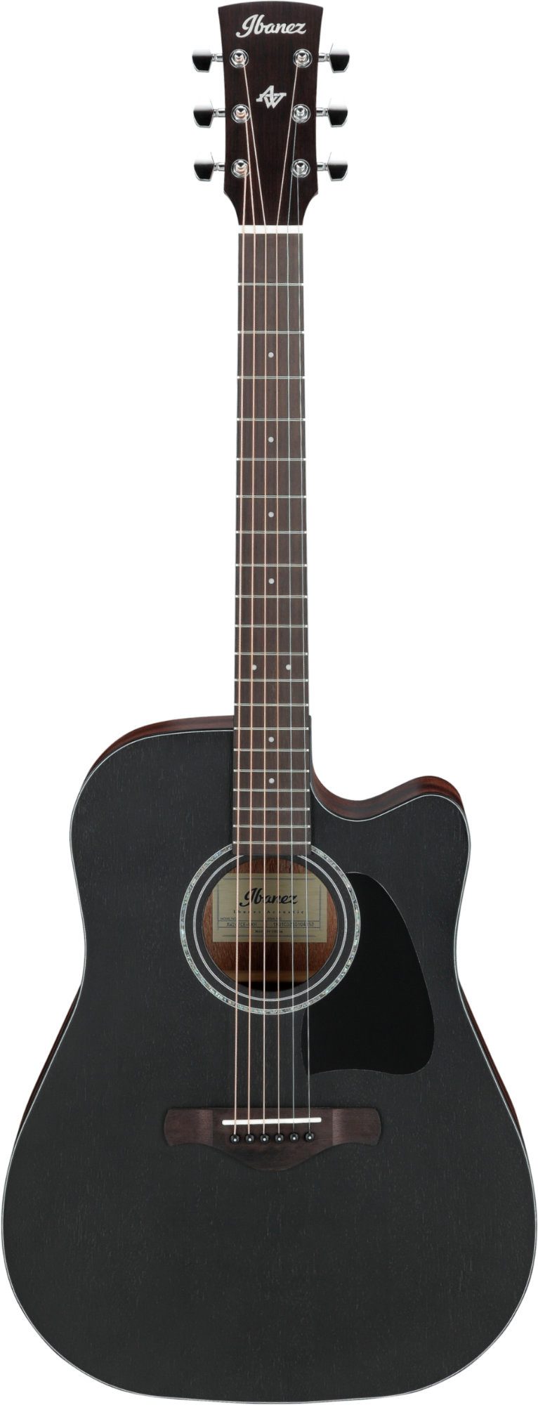 Ibanez Westerngitarre Ibanez AW247CE-WKH Weathered Black, Dreadnought, Westerngitarre mit Tonabnehmer