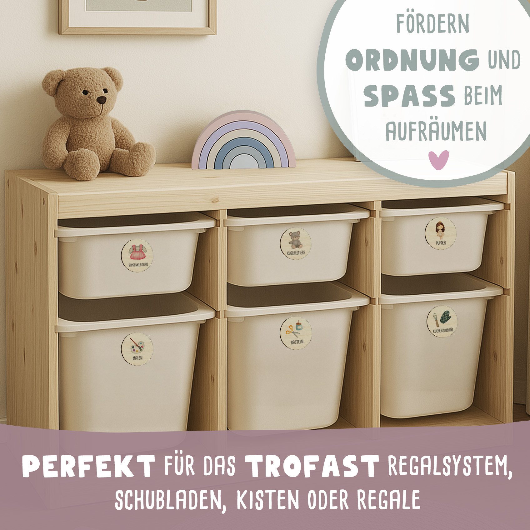 hellomini Wanddekoobjekt Hellomini Trofast Schilder Set Holz Beschriftung S günstig online kaufen