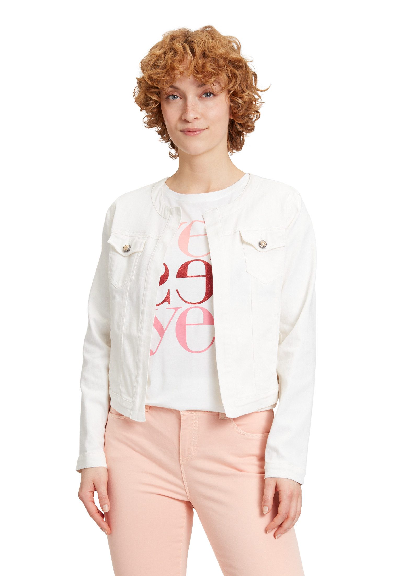 Jackenblazer Cartoon Damen Jeansjacke ohne Verschluss