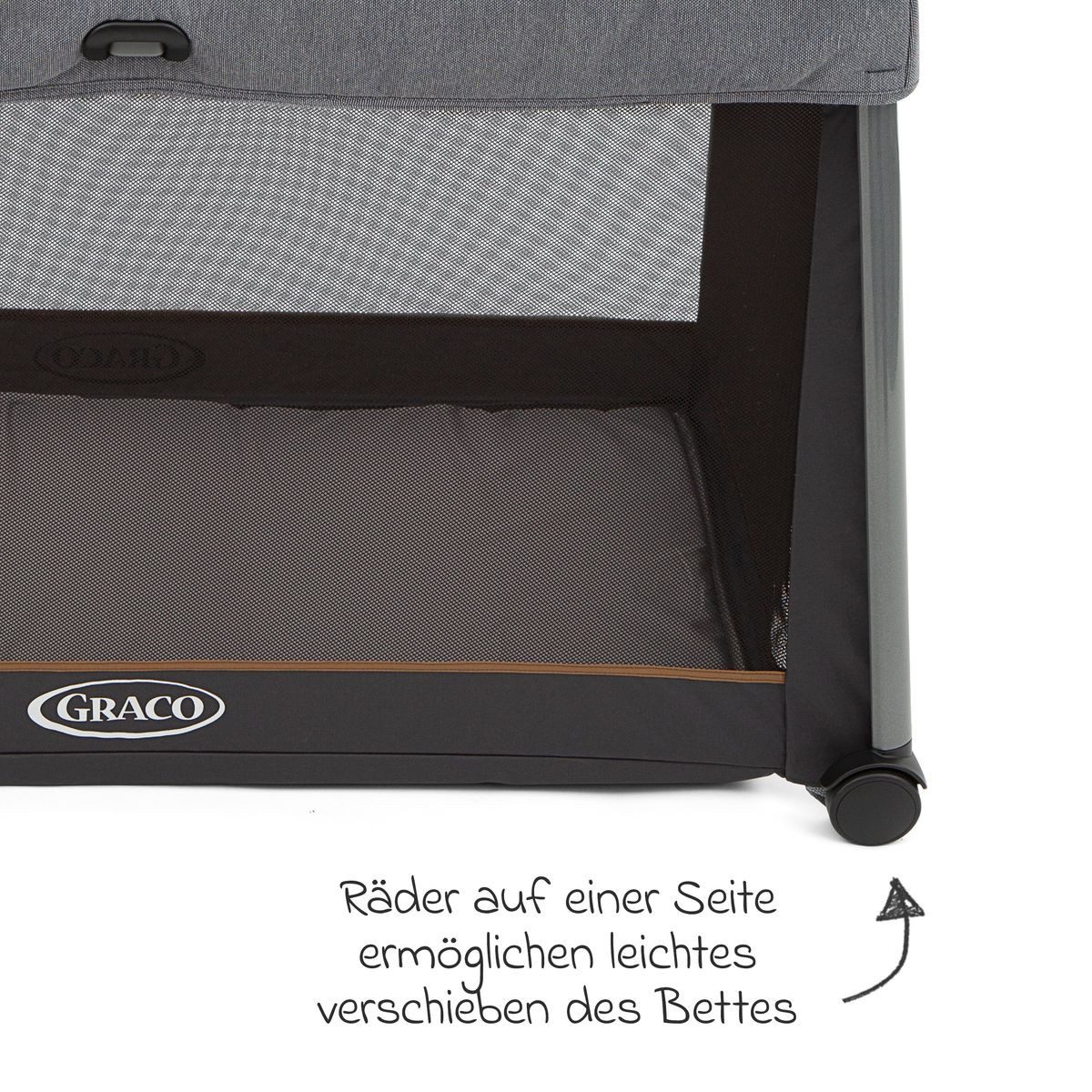 Graco Baby-Reisebett FoldLite - Shadow, Kinder Reisebett ab Geburt - 3 Jahre mit Insektenschutz & Tasche