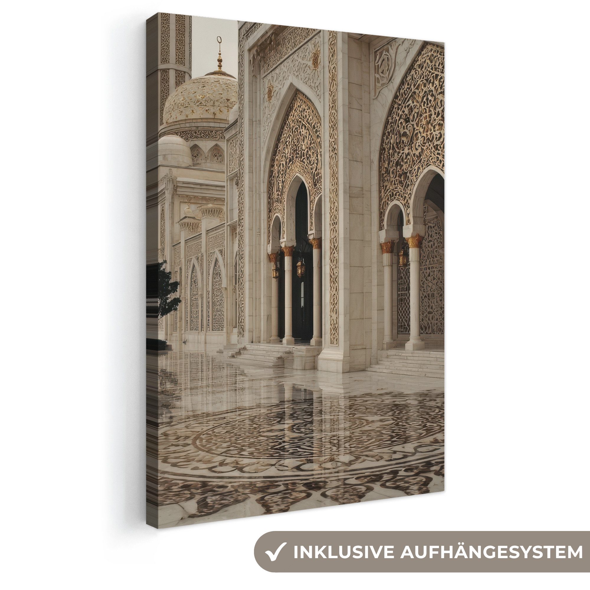 OneMillionCanvasses® Leinwandbild Details in Gold - Marmor - Islamisch, Fotodruck (1 St), Leinwand Canvas Wandbild, Wanddekoration 20x30 cm