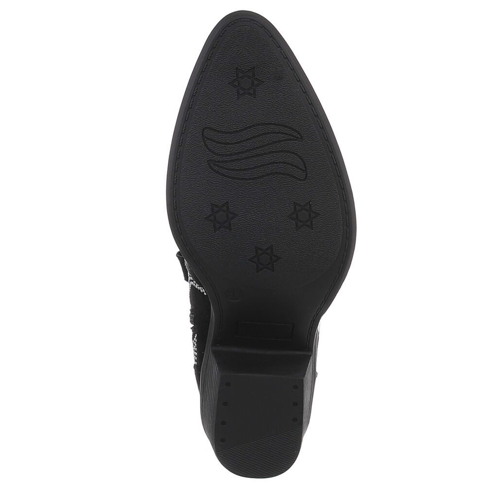 Ital-Design Damen Cowboyboots Western Westernstiefelette (88812578) Blockabsatz Stiefeletten in Schwarz – Bild 3 von 5