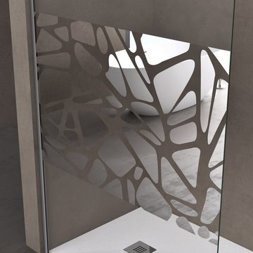 doporro Walk-in-Dusche Duschwand Bremen02BL mit Stabilisator aus Edelstahl Walk-In, Einscheibensicherheitsglas, 100 x 200 cm