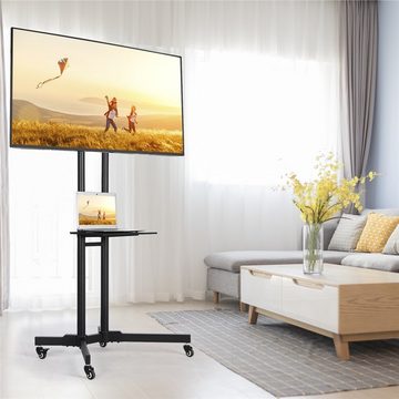 Yaheetech TV-Ständer, (bis 75,00 Zoll, Mobile TV Standfuß Rollbar)