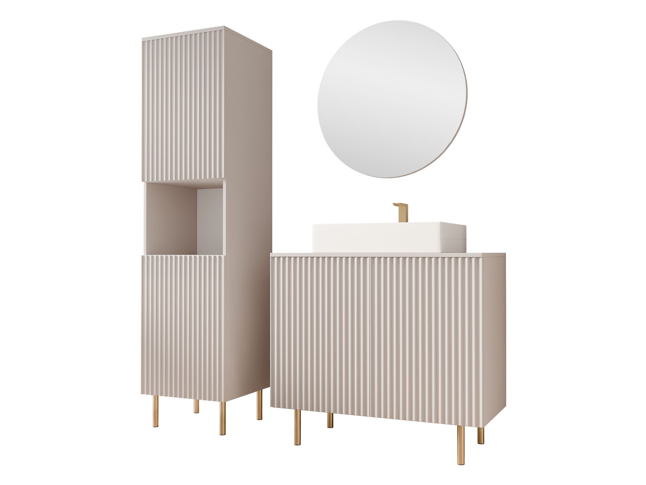 MIRJAN24 Badmöbel-Set Nubia III, (4er-Set, Spiegel, Waschbeckenschrank, Was günstig online kaufen