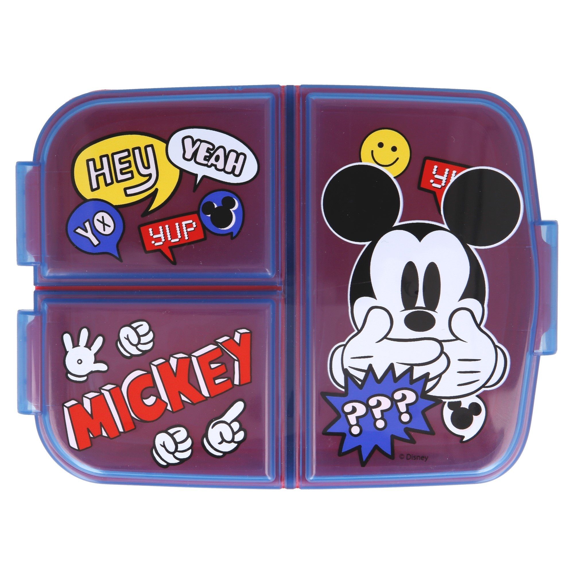 Disney Lunchbox Brotdose Lunch ml Maus Mickey Set, XL teiliges (4-tlg), Besteck Disney 4 Alu-Trinkflasche 530