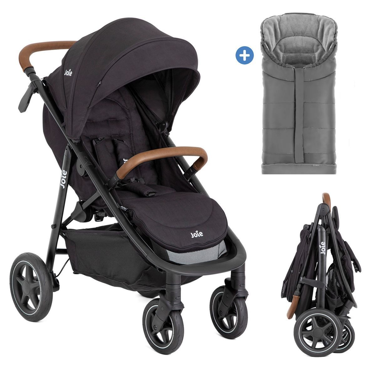 Joie Sportbuggy Mytrax Pro - Shale, Sportwagen inkl. Fußsack mit Getränkehalter & Regenschutz bis 22 kg