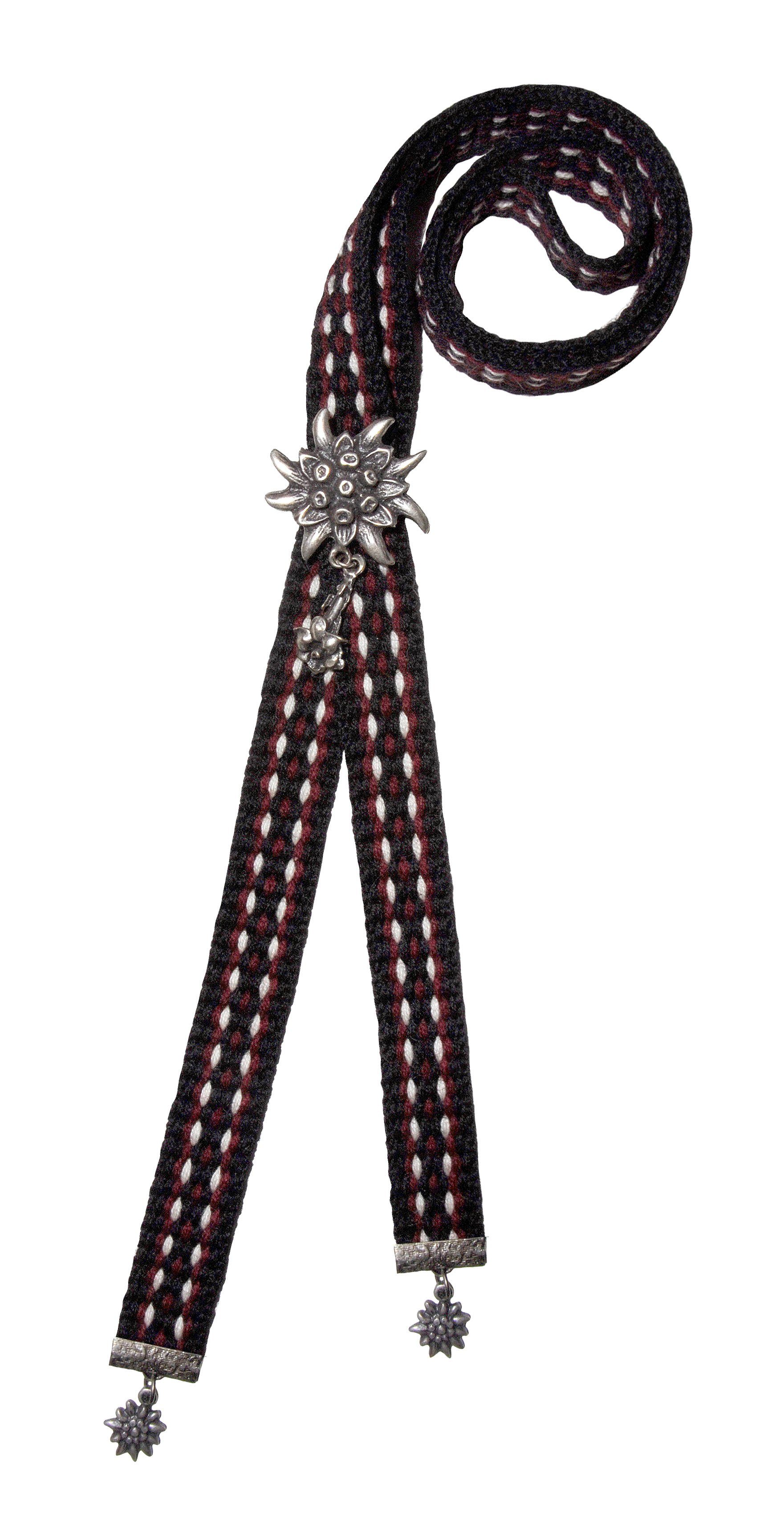 Rot Trachtenband Metallschieber Herren Krawatte Blau Schwarz-Bordeauxe Krawatte Trachtenbinder Moschen-Bayern 100% Messing Trachtenkrawatte