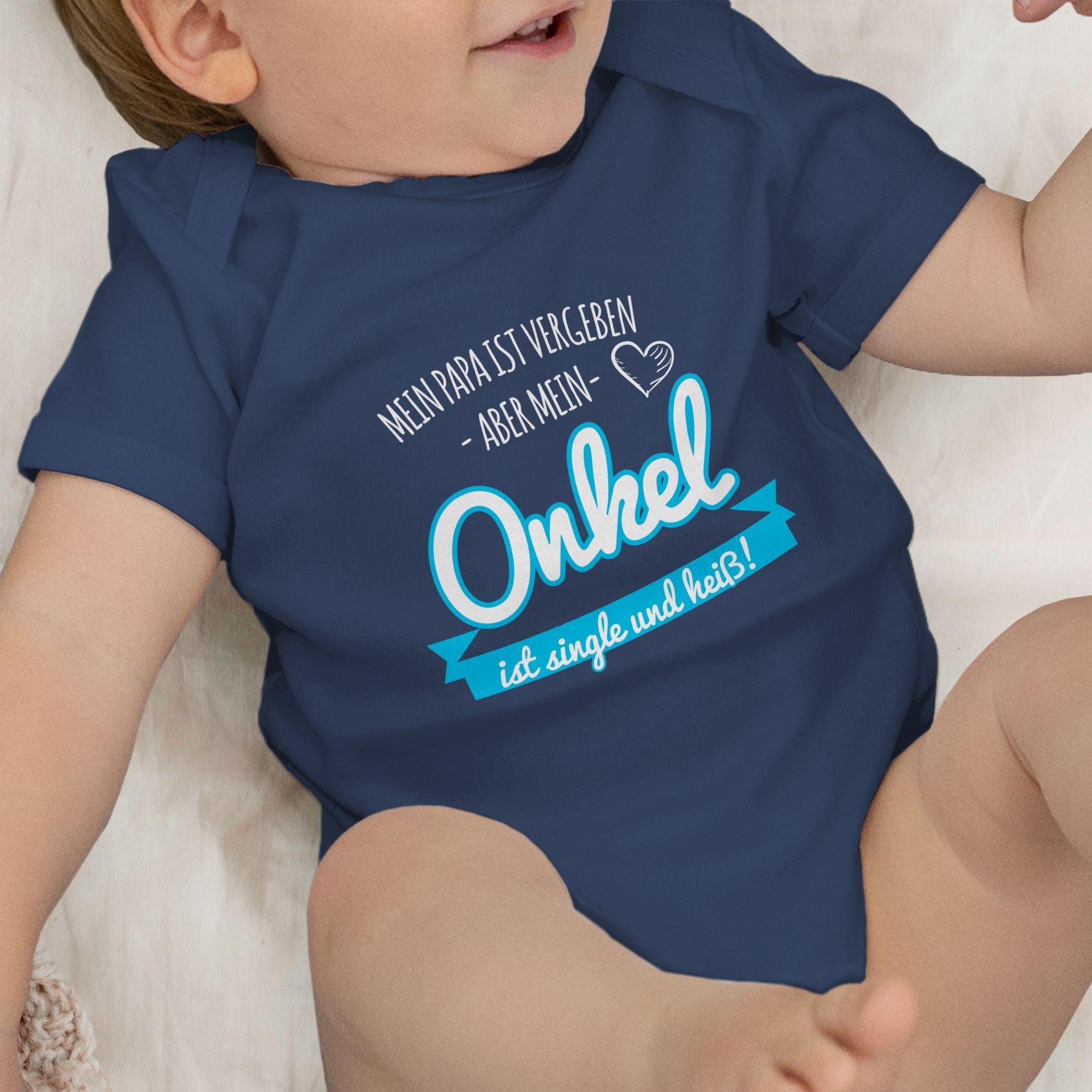 Baby Mein Onkel Shirtracer Blau Navy Singel 2 Shirtbody ist süßer Sprüche