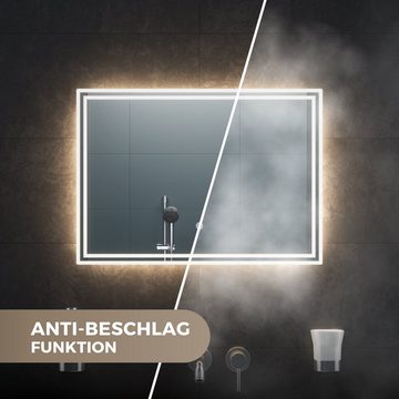 Bringer Badspiegel BRS107, Badezimmerspiegel mit Anti-Beschlag und Speicherfunktion