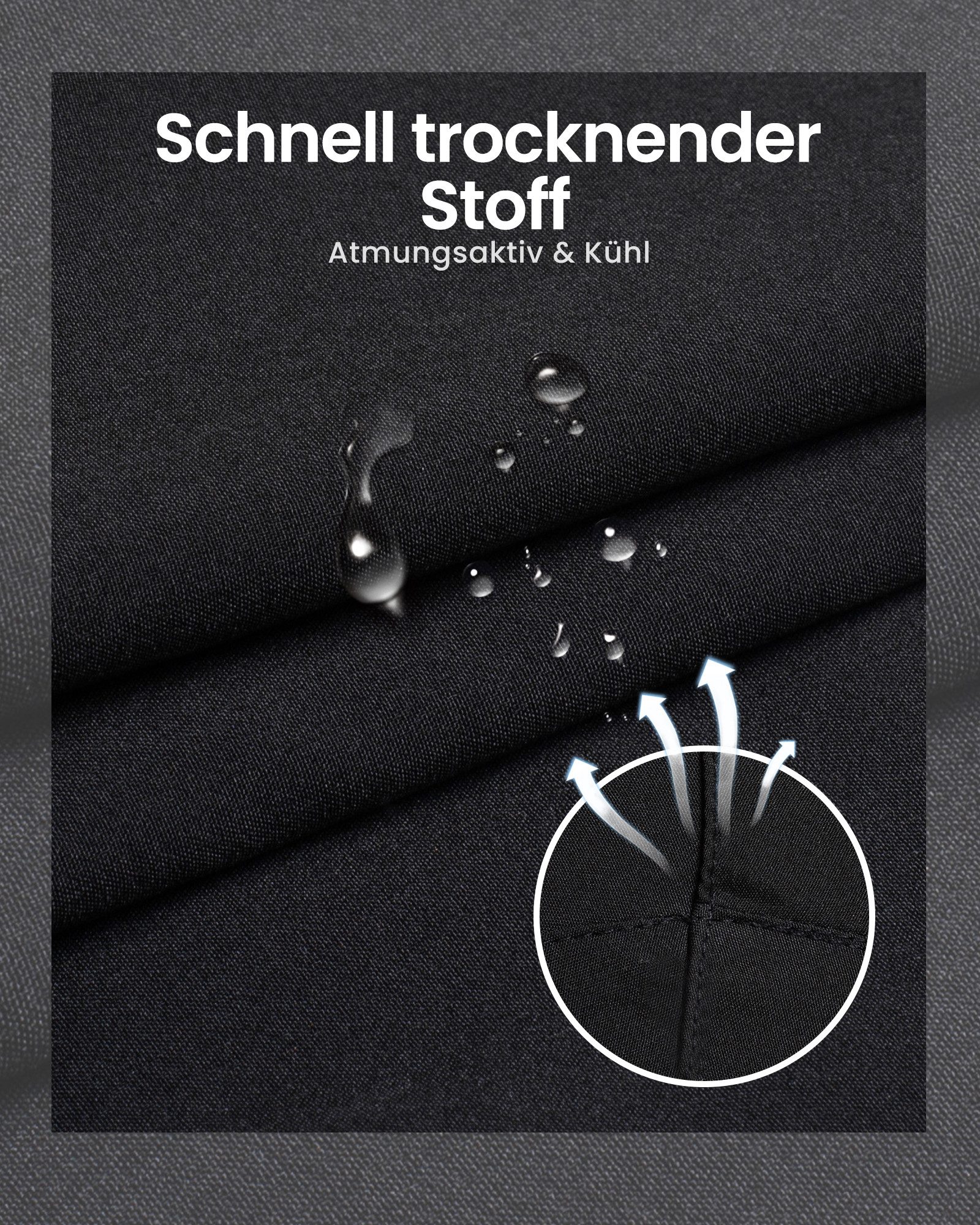 MaaMgic Shorts Herren Stretch kurze Hose Männer Badehose mit Reißverschlusstaschen (1-tlg) – Bild 4 von 5