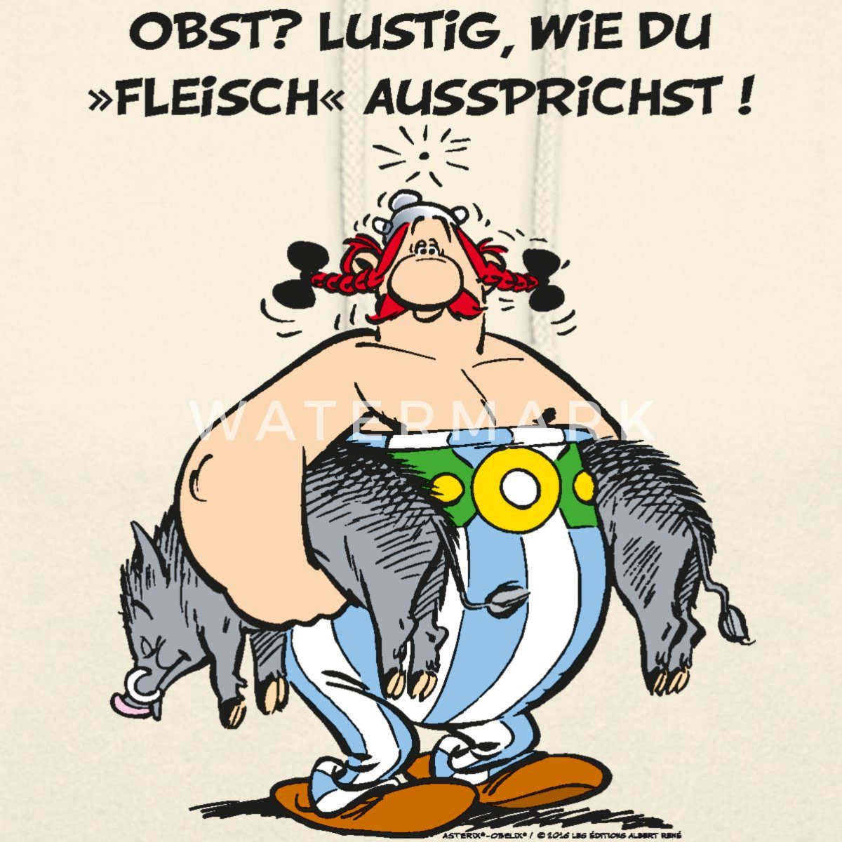 Spreadshirt Hoodie Asterix und Obelix Obst Fleisch Spruch Unisex Hoodie (1-tlg)