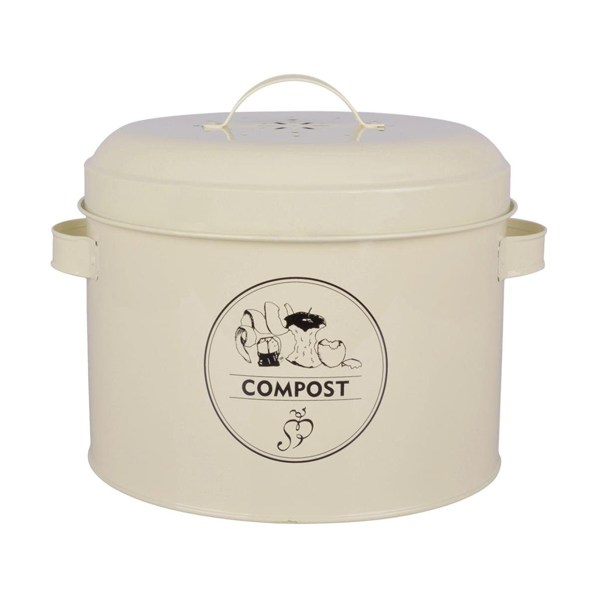 Küchen Dekoobjekt Kompost Kompostbehälter, Landhaus Eimer Linoows mit Komposter, (1x), Bonboniere Aromaverschluss