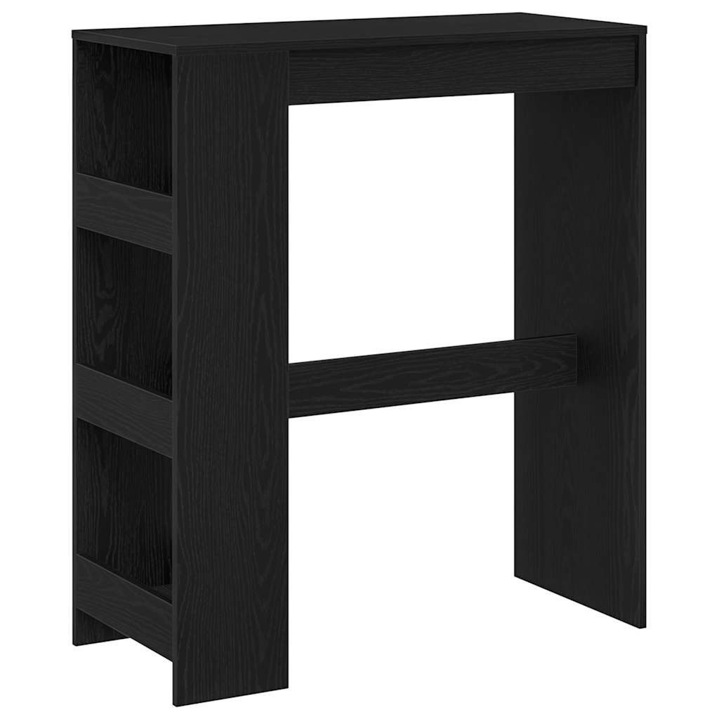 vidaXL Esstisch Bartisch mit Regal Schwarz günstig online kaufen