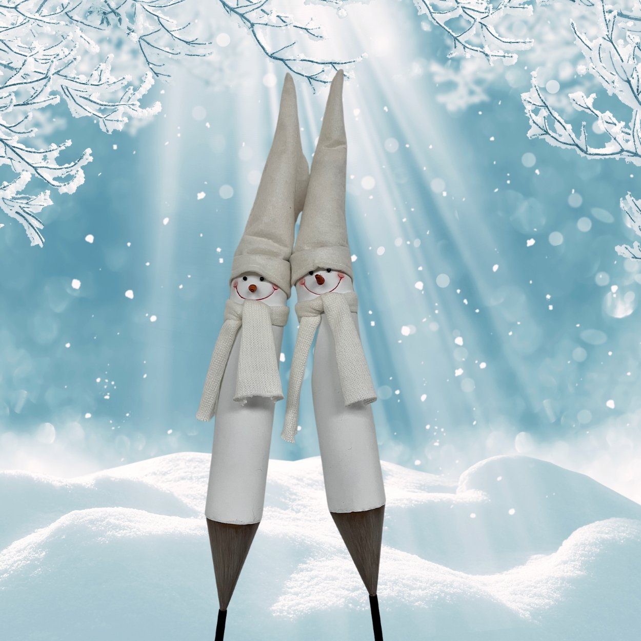 Wohnando Dekofigur Gartenstecker Schneemann Dekofigur Metall, günstig online kaufen