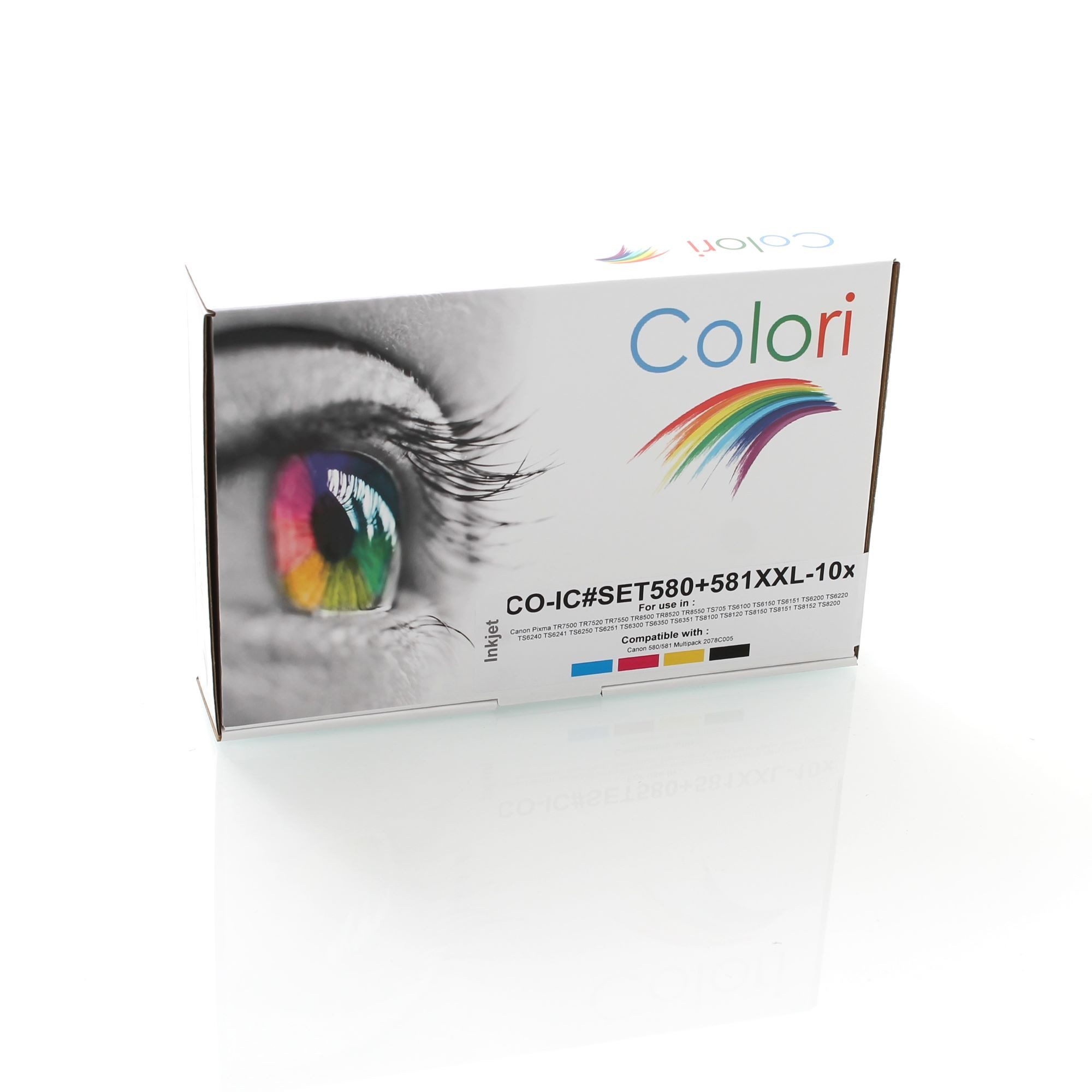 Colori Tintenpatrone (Set 10x kompatibel für Canon 580XXL 581XXL Pixma TR7500 TR7520 TR7550, 150 TS6151 TS6200 TS6220 TS6240 TS6241 TS6250 TS6251 TS6300 TS6350 TS6)