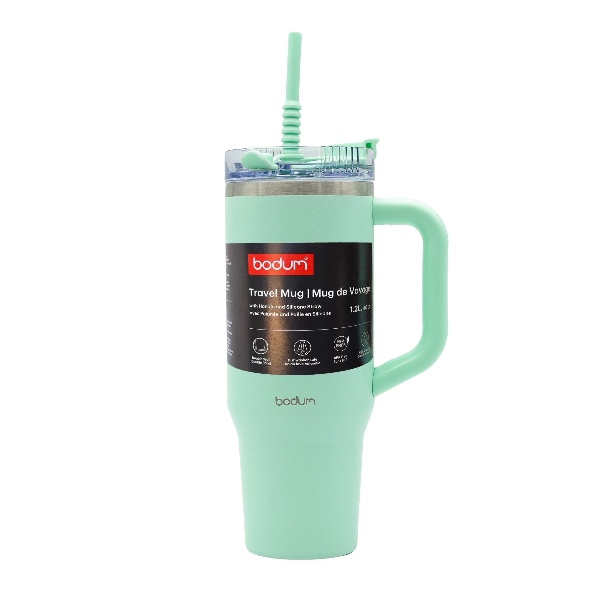 Bodum Isolierkanne bodum Thermobecher mit Strohhalm Heiß & Kalt Isolierbecher to Go, Aus hochwertigem doppelwandigem Edelstahl