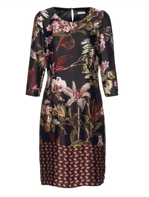 Alba Moda Kleid im ausdrucksstarken Blumenmuster allover in schwarz
